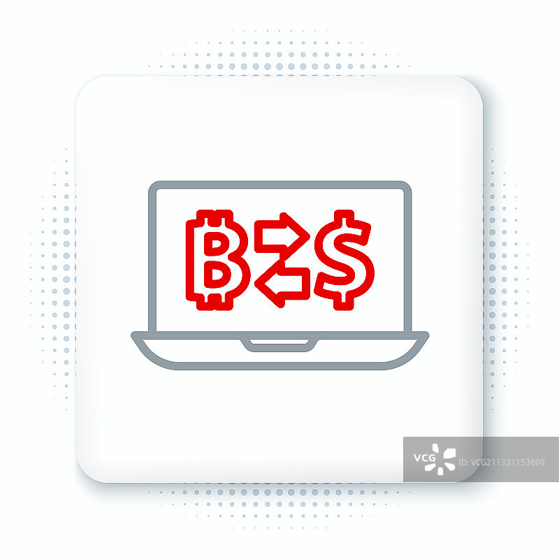 加密货币交易所线性图标图片素材