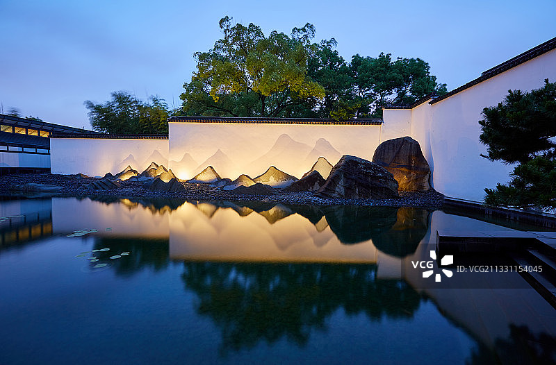 苏州博物馆夜景图片素材