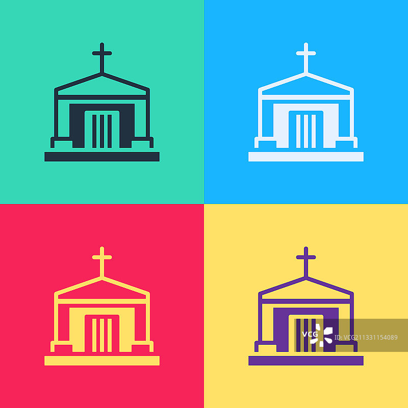 波普艺术古墓彩色图标图片素材