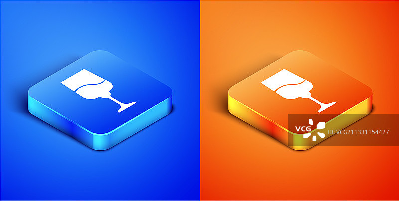 2.5D犹太高脚杯图标，蓝色背景图片素材