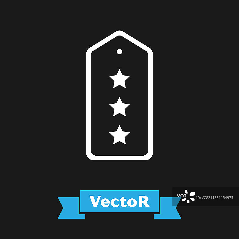 黑色背景上的白色军衔图标图片素材