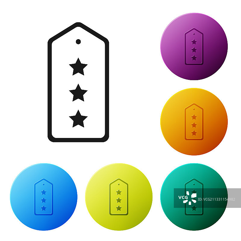 黑色军衔图标（白色背景）图片素材