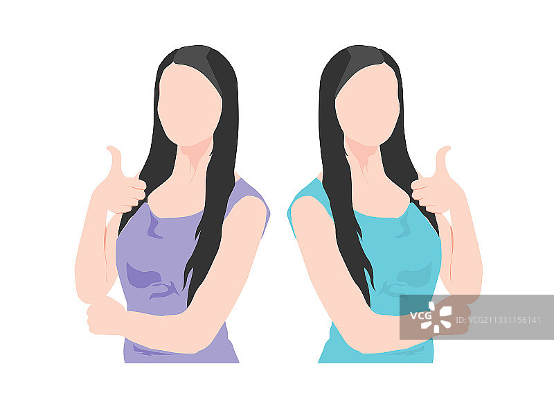 漂亮的女人做出赞许的手势图片素材