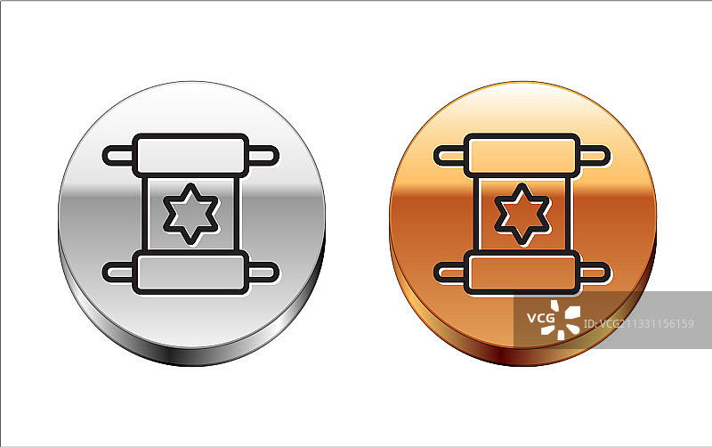 白色背景上的黑色妥拉经卷图标图片素材