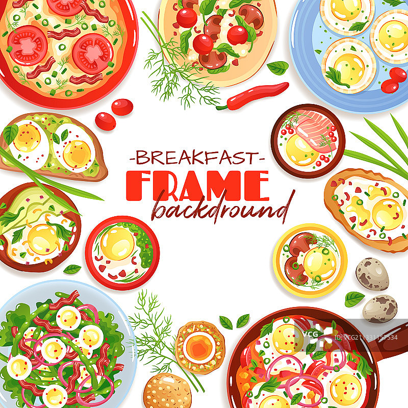 鸡蛋菜肴边框背景图片素材