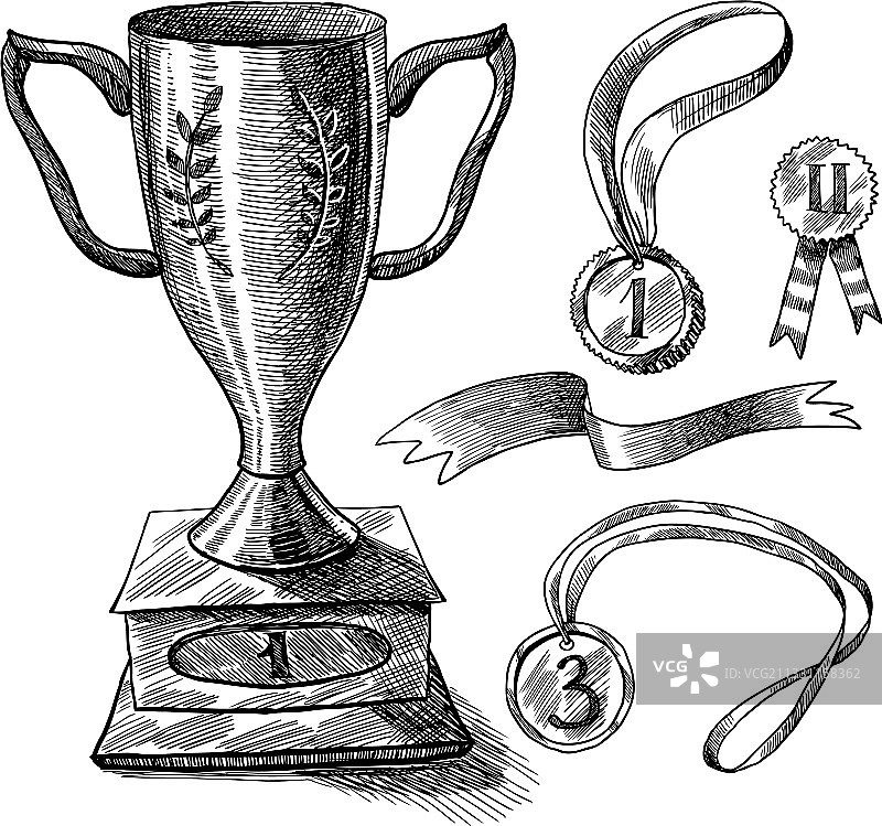 奖杯速写图集图片素材