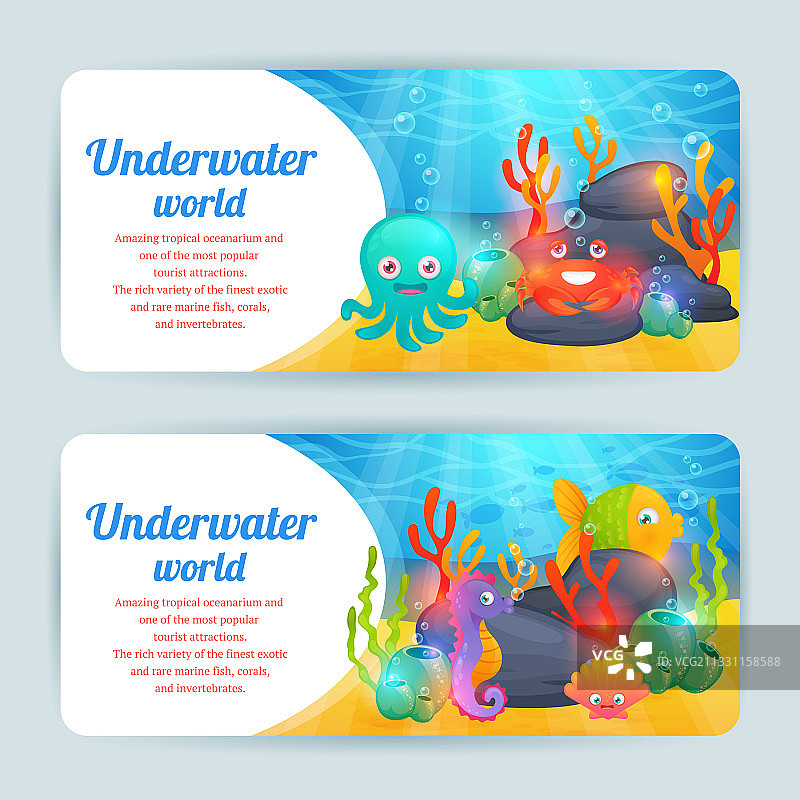 水下海洋动物横幅素材图片素材
