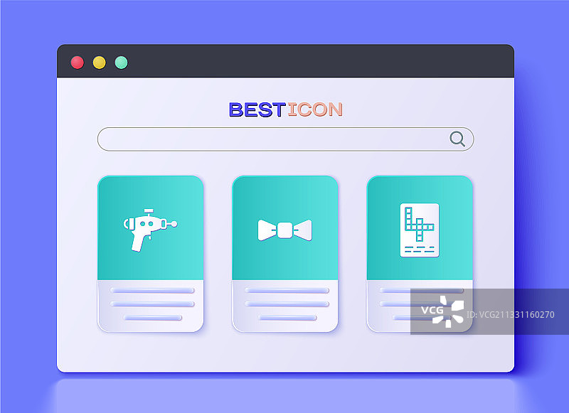 领结与射线枪纵横字谜图标图片素材