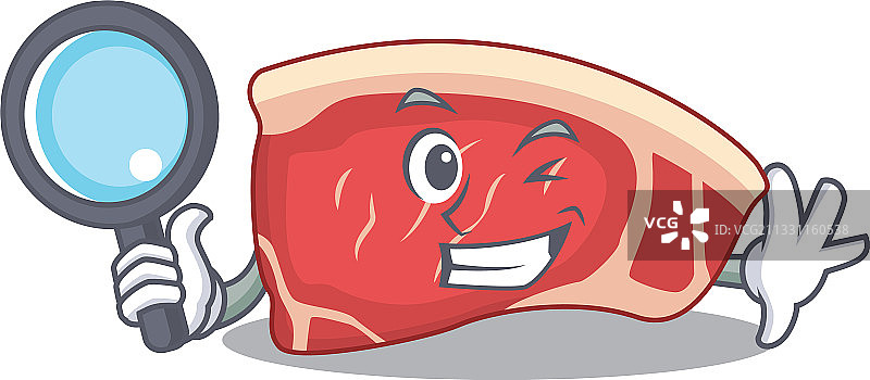 卡通西冷侦探使用工具图片素材