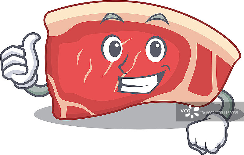 西冷牛排卡通人物OK手势设计图片素材