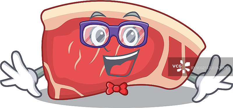 卡通绘画的极客西冷牛排，造型怪异图片素材