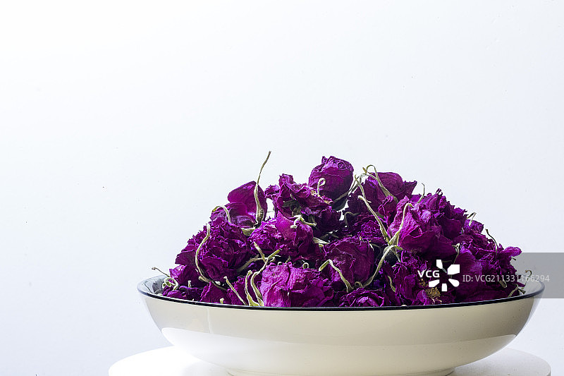 平阴玫瑰花冠茶。山东省平阴县特产，中国国家地理标志产品。图片素材