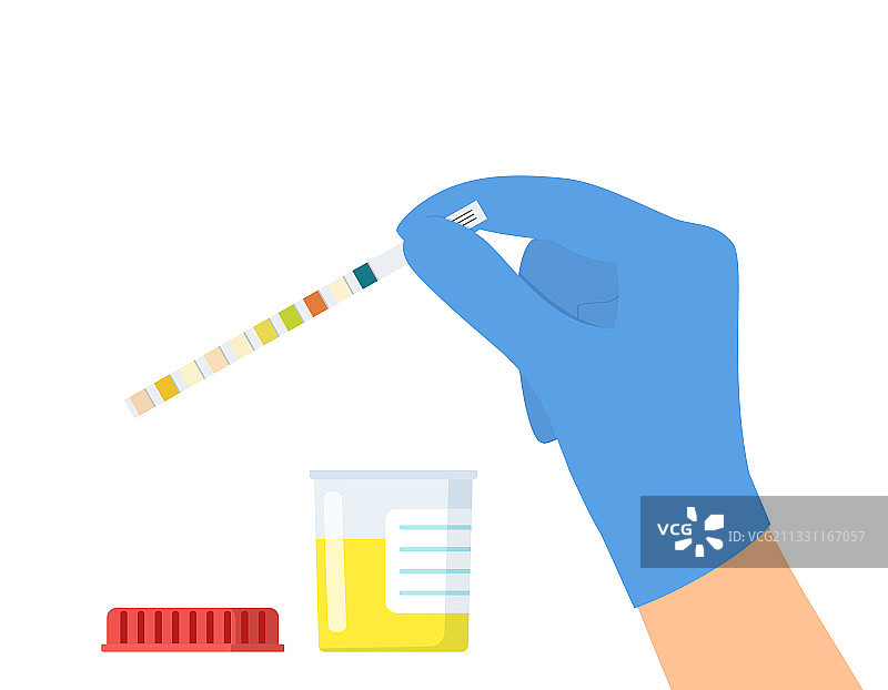 医生使用尿液试纸图片素材