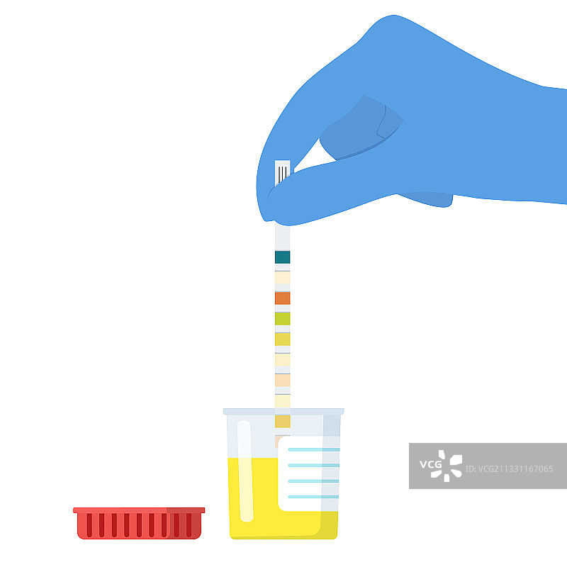 医生使用尿液试纸图片素材