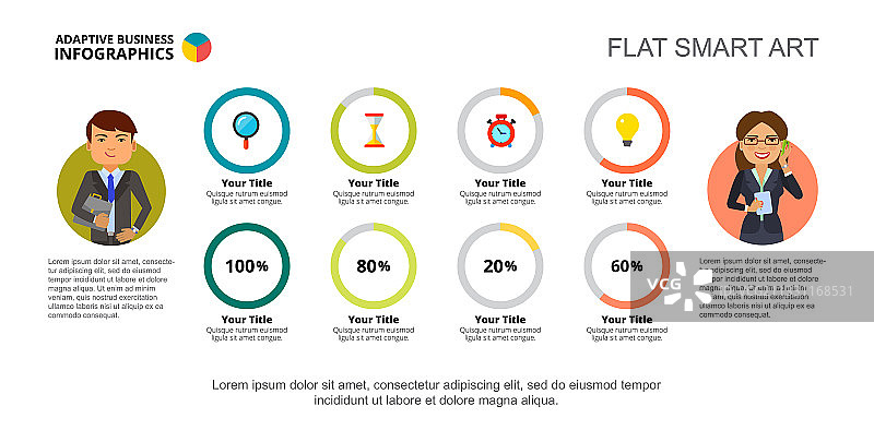 四个选项图表幻灯片模板图片素材