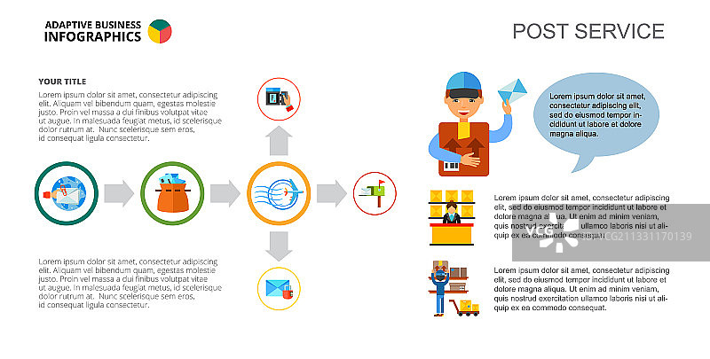 带有幻灯片模板的过程图表图片素材