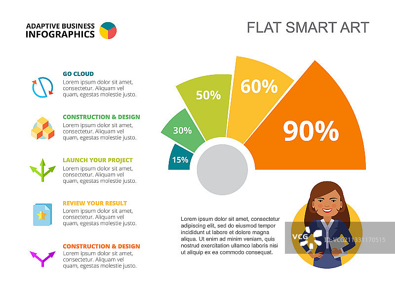 创业百分比图表幻灯片模板图片素材