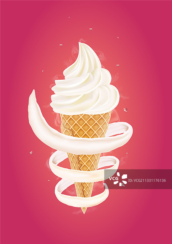 明亮背景上的奶油冰淇淋图片素材