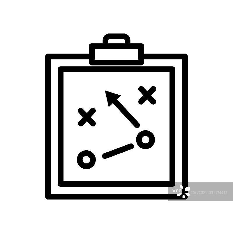 美式橄榄球策略板线性图标图片素材