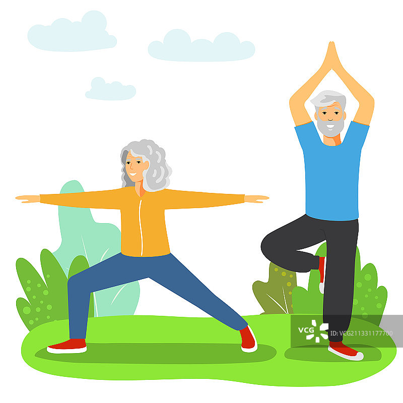 老年人做运动图片素材