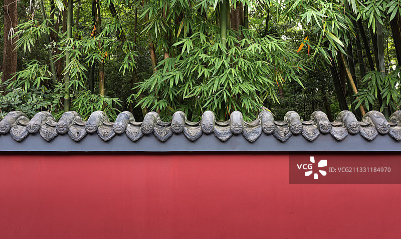 成都晴天下的杜甫草堂景区图片素材