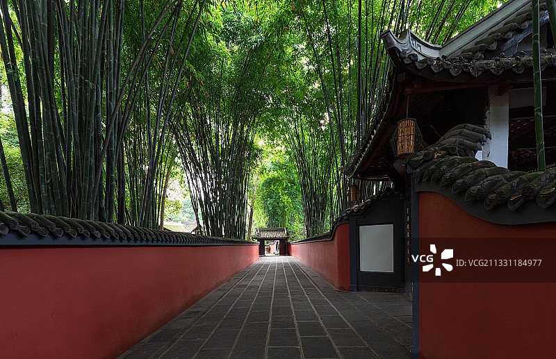 成都晴天下的杜甫草堂景区图片素材