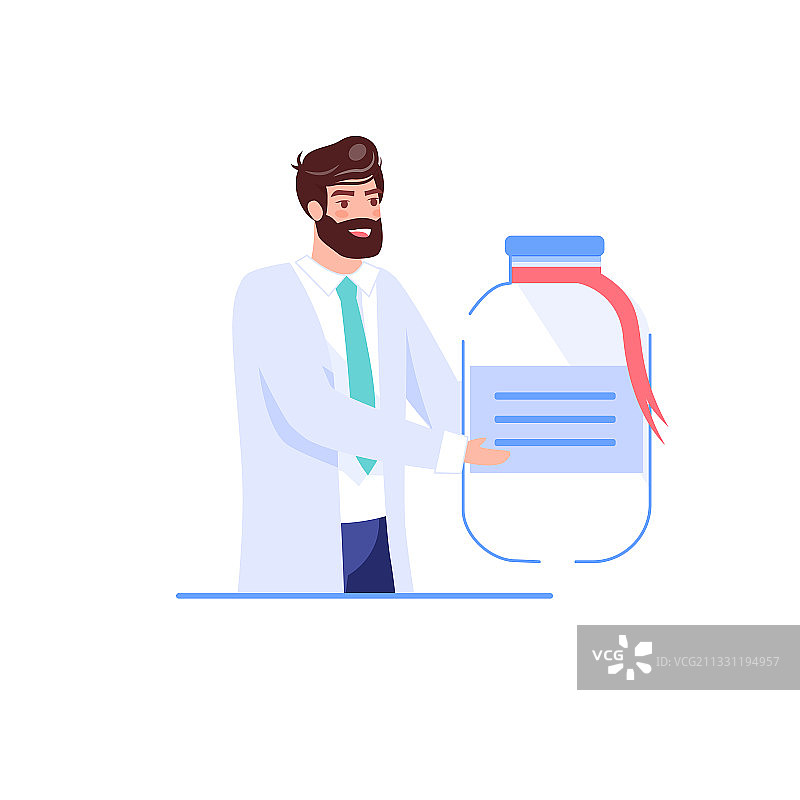 扁平卡通医生人物提供药物素材图片素材