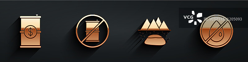 含美元无汽油桶的桶油套装图片素材