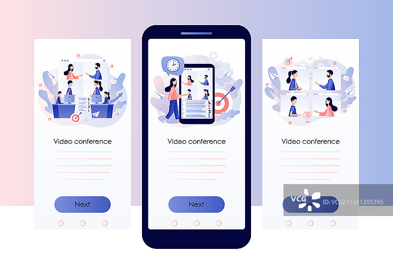 在线会议概念图图片素材