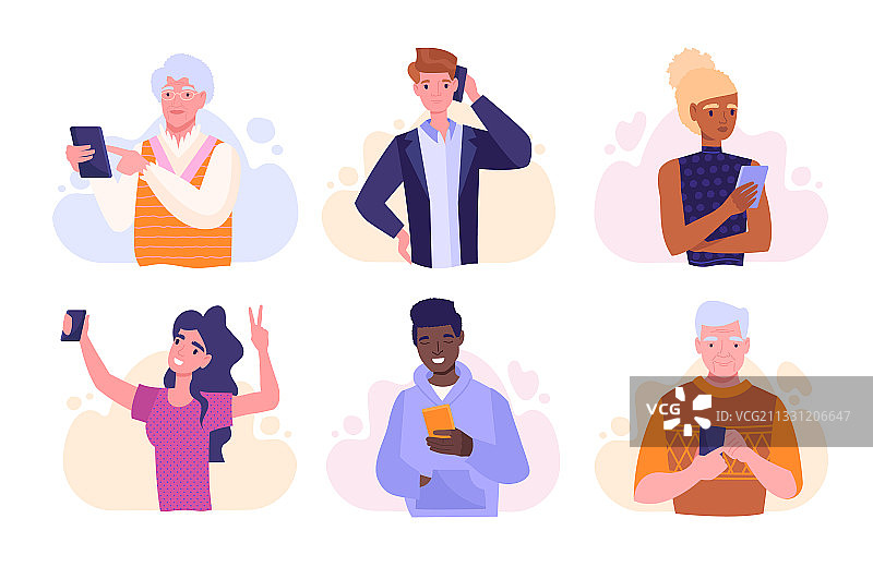 人们使用智能手机图片素材