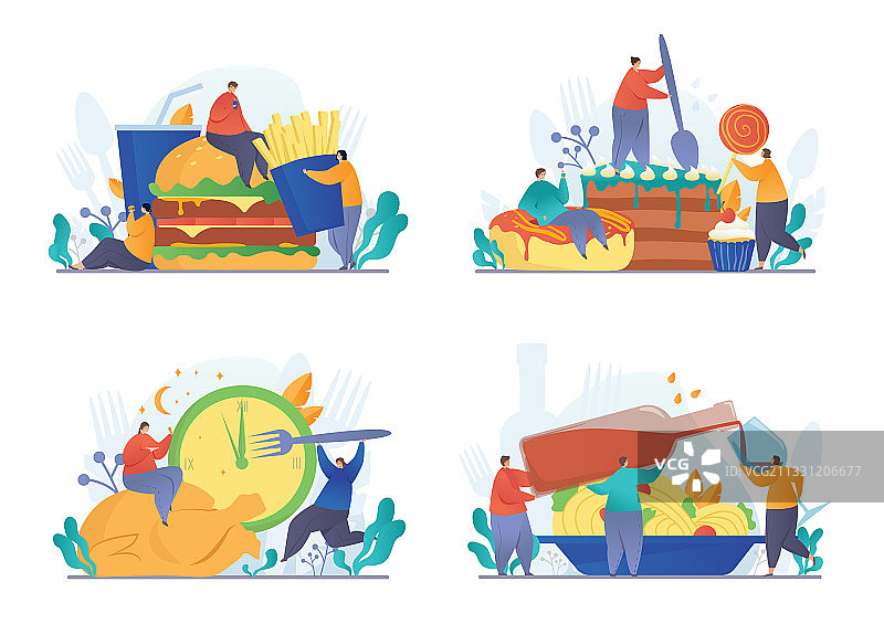 快餐或垃圾食品成瘾概念图片素材