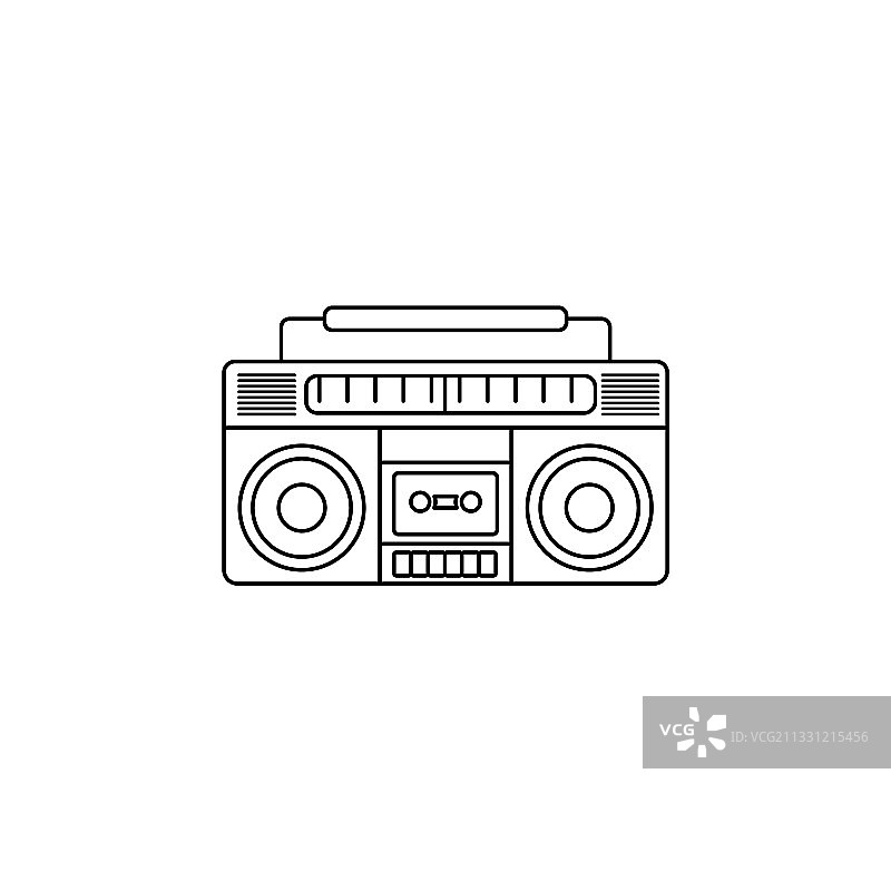 手提音响无线电线性艺术设计图片素材