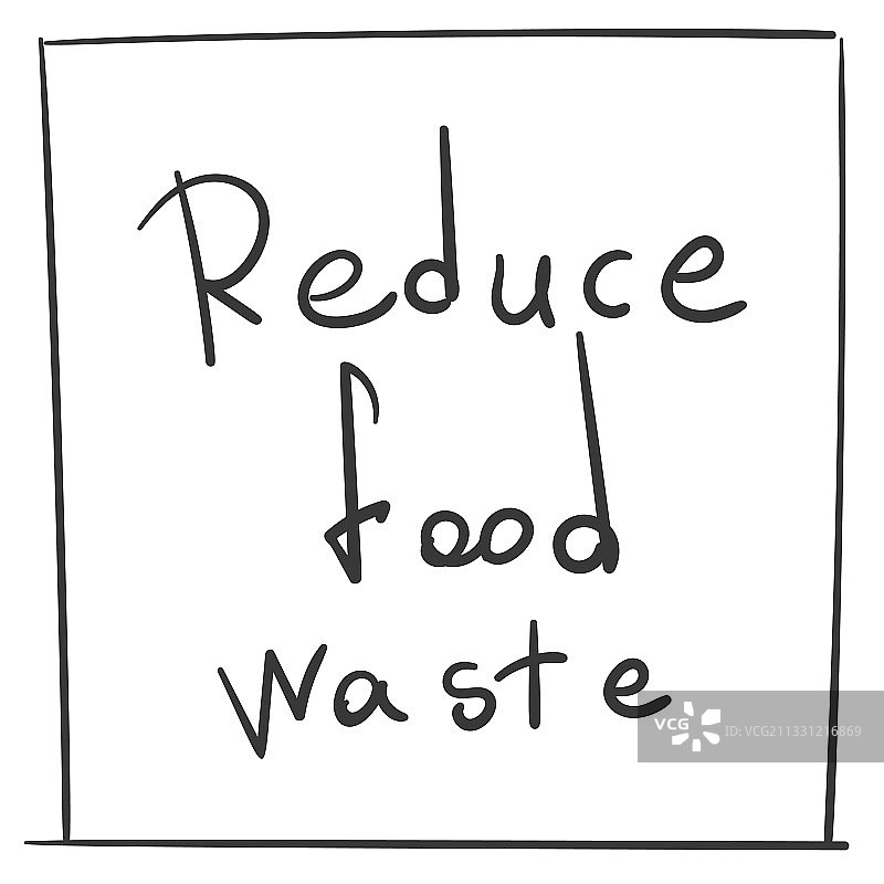 减少食物浪费手写文字图片素材