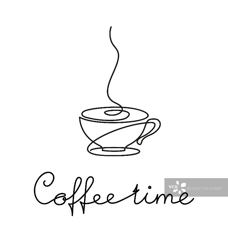 带咖啡时光字样的咖啡杯碟图片素材