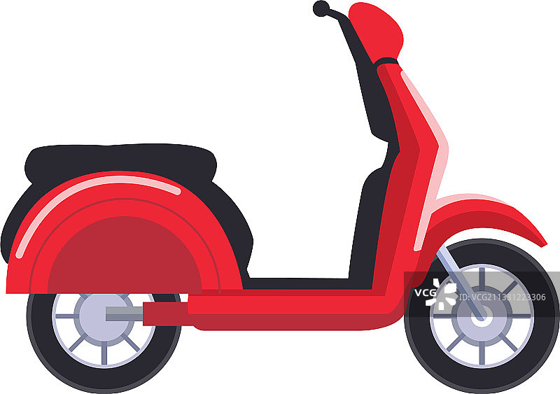 红色滑板车摩托车交通工具图标图片素材