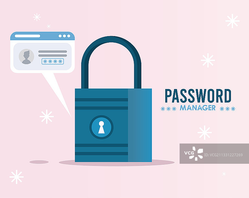 带挂锁和模板的密码管理器主题图片素材