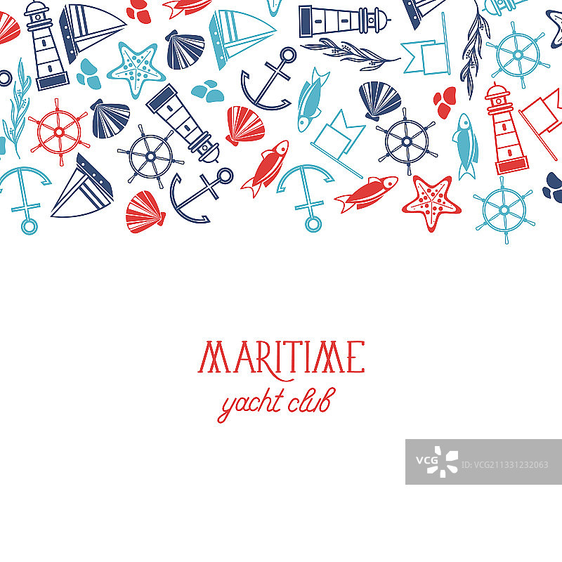 彩色海事游艇俱乐部海报图片素材