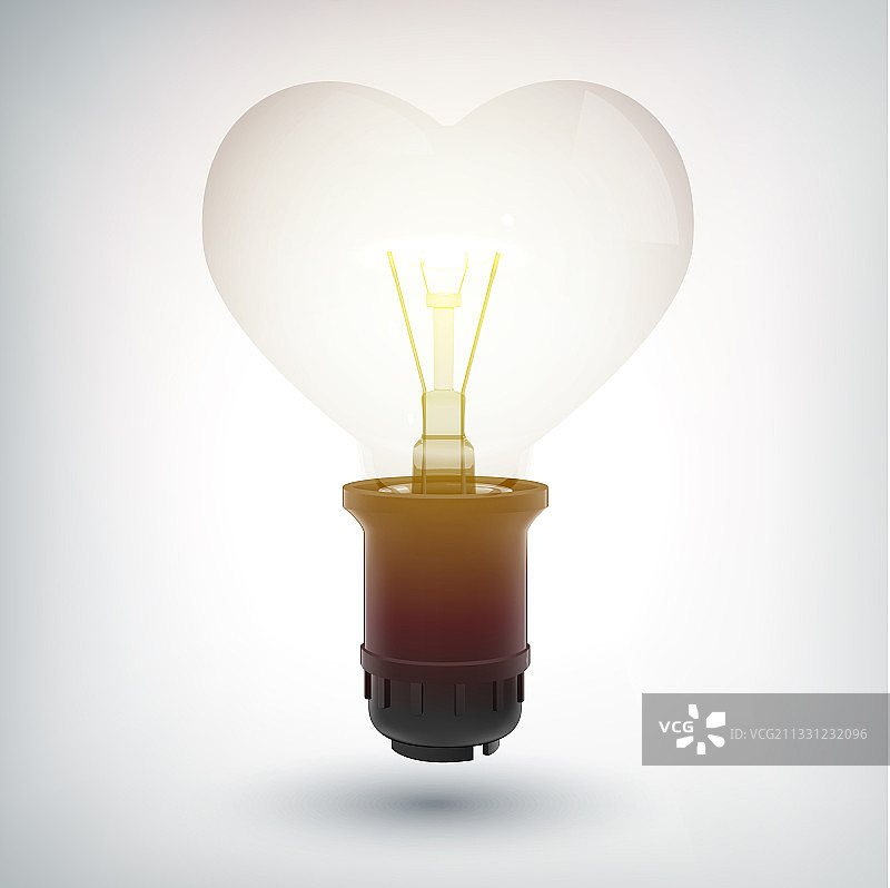 带塑料底座的发光灯泡概念图片素材