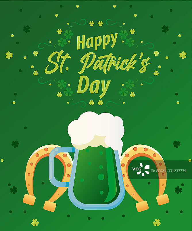 圣帕特里克节快乐绿色啤酒字母图片素材