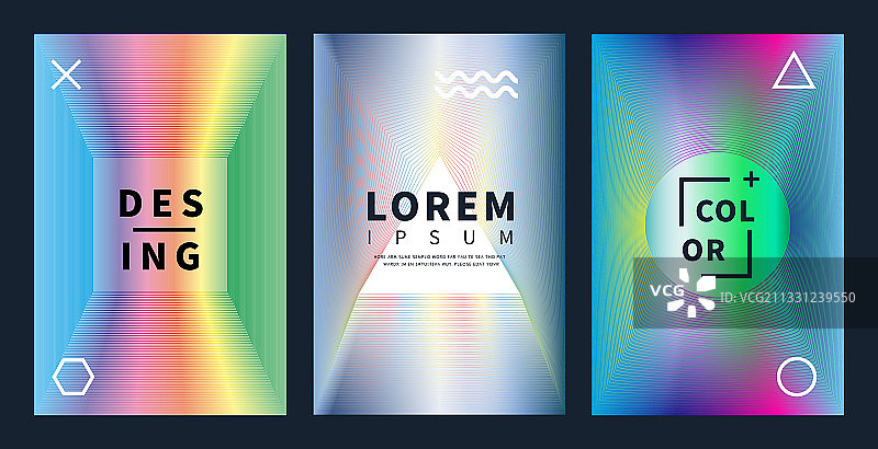 矢量抽象几何潮流海报组图模板图片素材