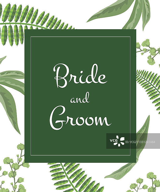 婚礼请柬新娘和新郎字母图片素材