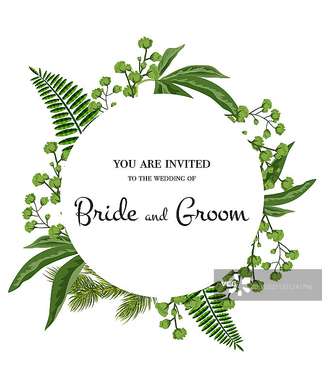 圆形婚礼请柬字母设计图片素材