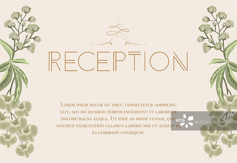 鸢尾花百合婚礼请柬设计图片素材