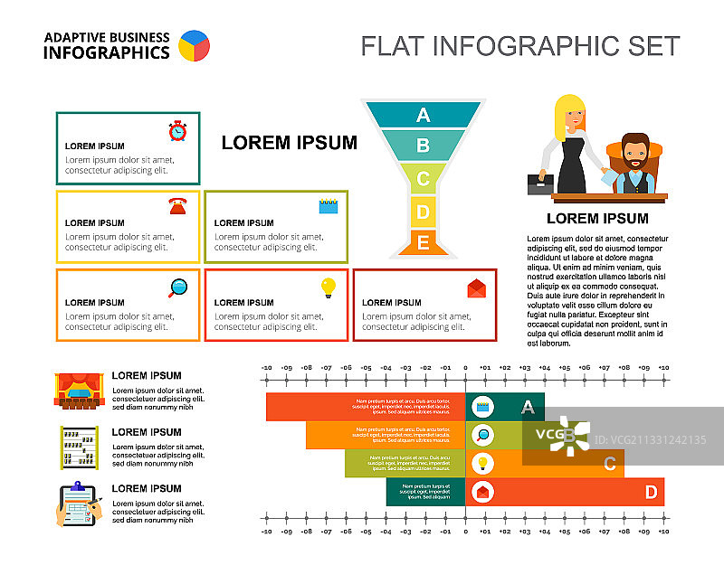 商业策略条形图模板图片素材