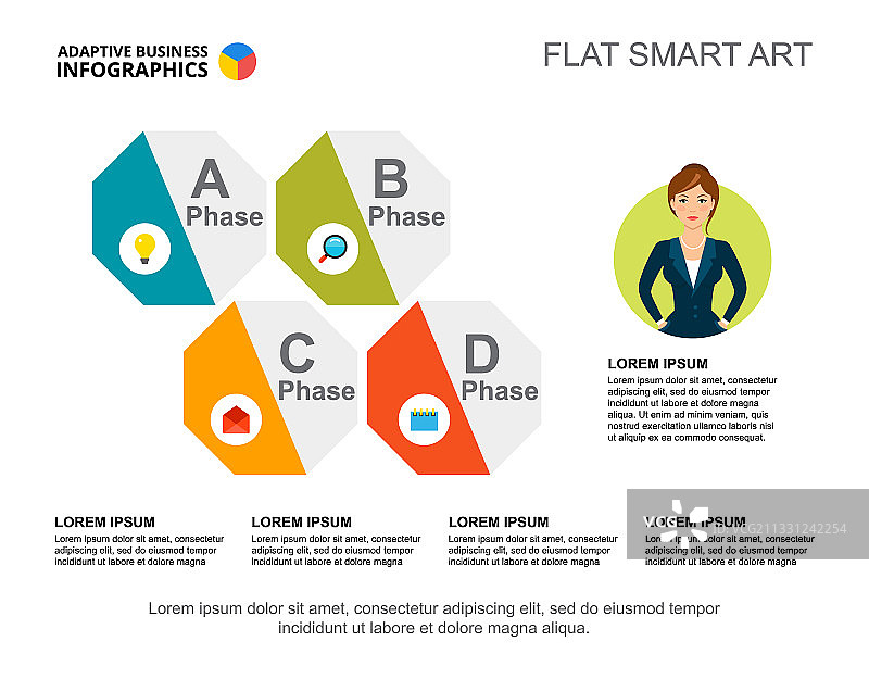 四个阶段流程图模板图片素材