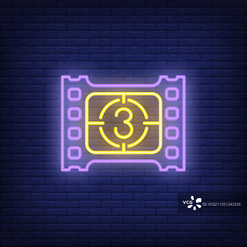 胶片边框霓虹灯标志图片素材