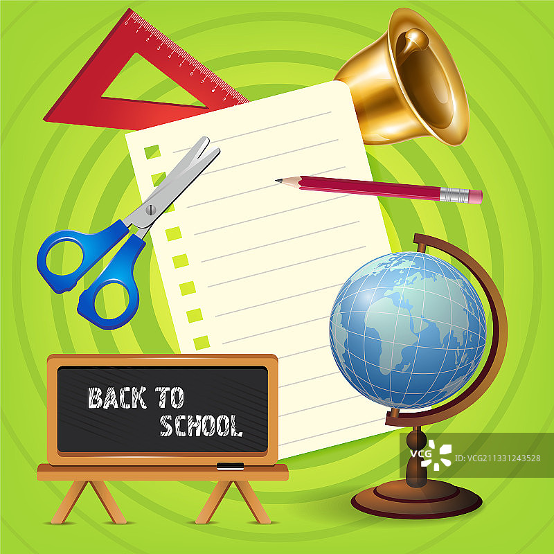 返校季地球仪黑板文字设计图片素材