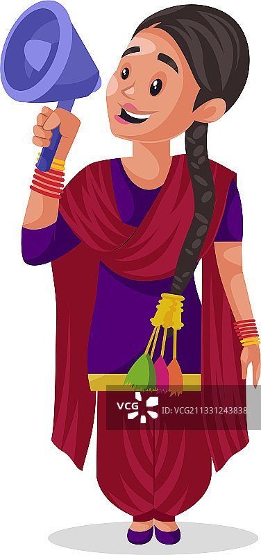 印度旁遮普族卡通女人图片素材