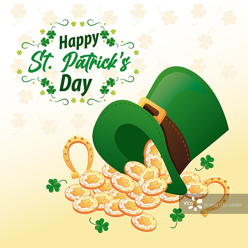 圣帕特里克节与马蹄铁图片素材