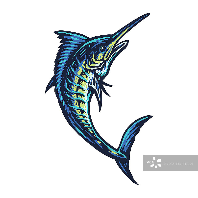 蓝色马林鱼图片素材